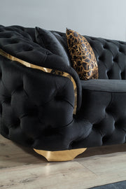 Lupino Black Velvet Sofa & Loveseat - LUPINOBLACK-SL