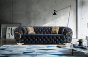 Lupino Black Velvet Sofa & Loveseat - LUPINOBLACK-SL