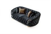 Lupino Black Velvet Sofa & Loveseat - LUPINOBLACK-SL