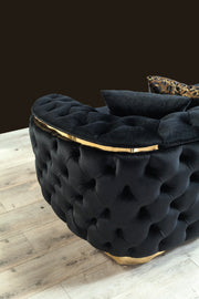 Lupino Black Velvet Sofa & Loveseat - LUPINOBLACK-SL