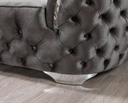 Lupino Gray Velvet Sofa & Loveseat - Gate FurnitureLiving Room Set