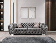 Lupino Gray Velvet Sofa & Loveseat - Gate FurnitureLiving Room Set