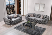 Lupino Gray Velvet Sofa & Loveseat - Gate FurnitureLiving Room Set