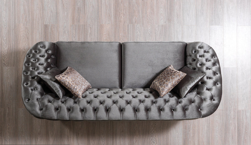 Lupino Gray Velvet Sofa & Loveseat - Gate FurnitureLiving Room Set