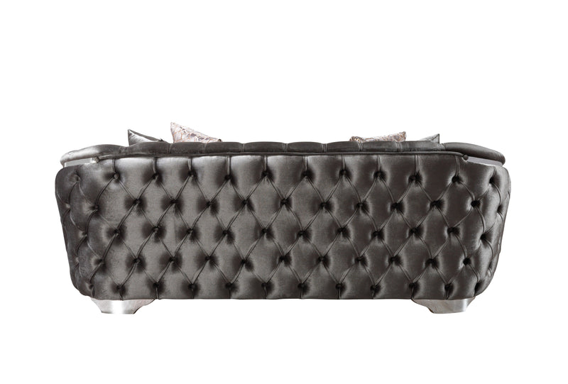 Lupino Gray Velvet Sofa & Loveseat - Gate FurnitureLiving Room Set