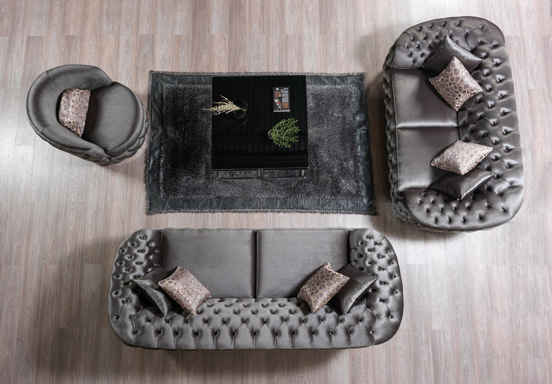 Lupino Gray Velvet Sofa & Loveseat - Gate FurnitureLiving Room Set