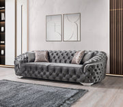 Lupino Gray Velvet Sofa & Loveseat - Gate FurnitureLiving Room Set