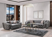 Lupino Gray Velvet Sofa & Loveseat - Gate FurnitureLiving Room Set