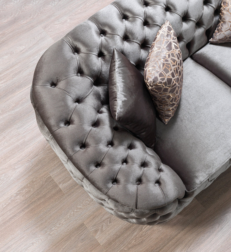Lupino Gray Velvet Sofa & Loveseat - Gate FurnitureLiving Room Set