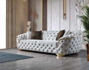 Lupino Ivory Velvet Sofa & Loveseat - LUPINOIVORY-SL