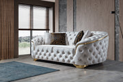 Lupino Ivory Velvet Sofa & Loveseat - LUPINOIVORY-SL