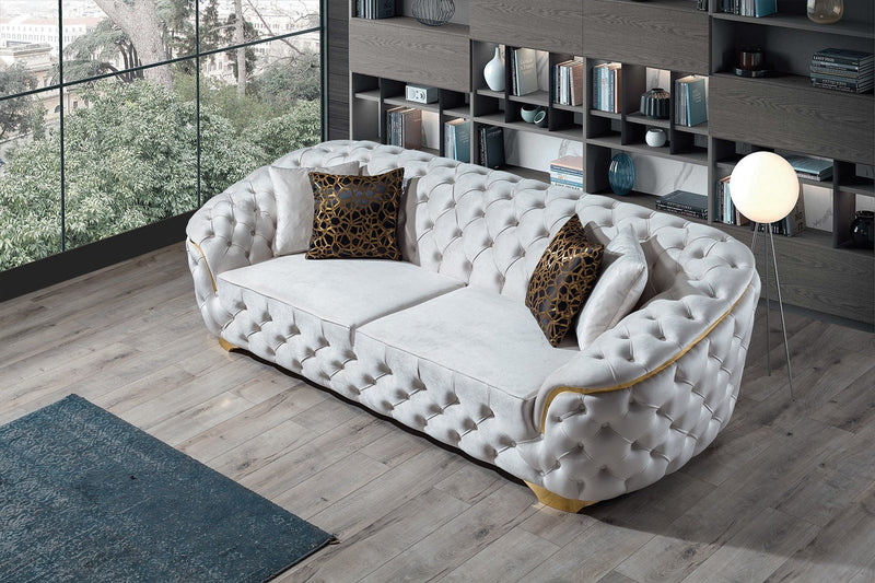 Lupino Ivory Velvet Sofa & Loveseat - LUPINOIVORY-SL