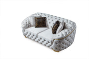 Lupino Ivory Velvet Sofa & Loveseat - LUPINOIVORY-SL