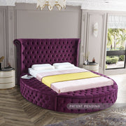 Luxus Velvet King Bed Purple - Gate FurnitureKing Bed
