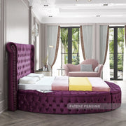 Luxus Velvet King Bed Purple - Gate FurnitureKing Bed