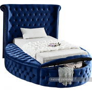Luxus Velvet Twin Bed (3 Boxes) Blue - Gate FurnitureTwin Bed