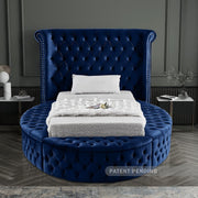 Luxus Velvet Twin Bed (3 Boxes) Blue - Gate FurnitureTwin Bed