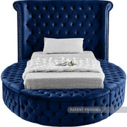Luxus Velvet Twin Bed (3 Boxes) Blue - Gate FurnitureTwin Bed