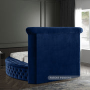 Luxus Velvet Twin Bed (3 Boxes) Blue - Gate FurnitureTwin Bed