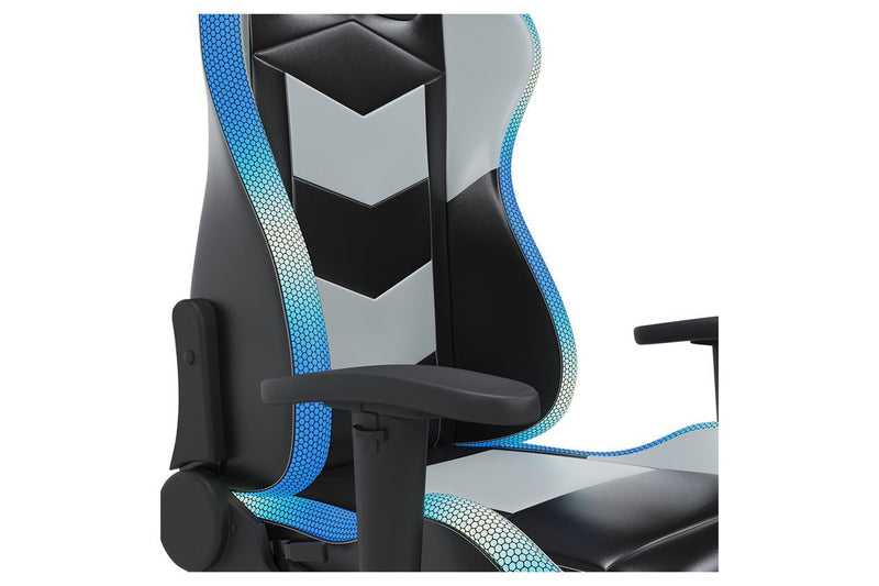 Lynxtyn Black/Gray Home Office Desk Chair - Gate FurnitureGaming Chair