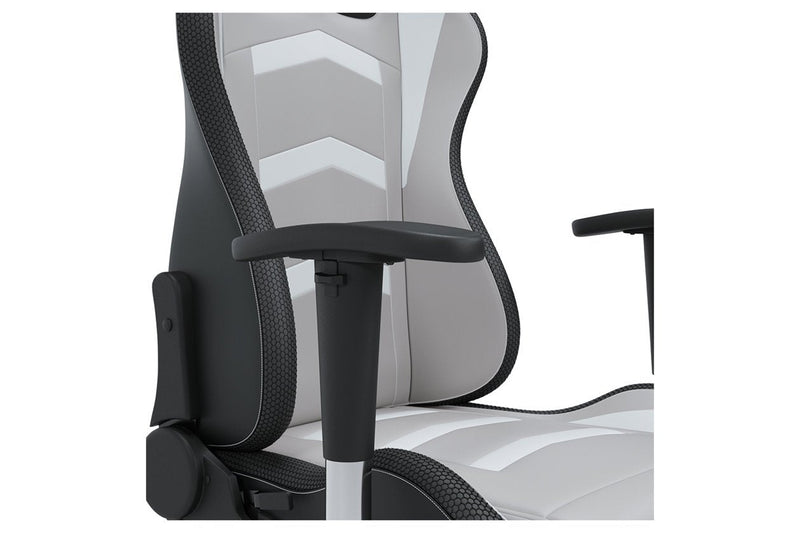 Lynxtyn White/Gray Home Office Desk Chair - Gate FurnitureGaming Chair