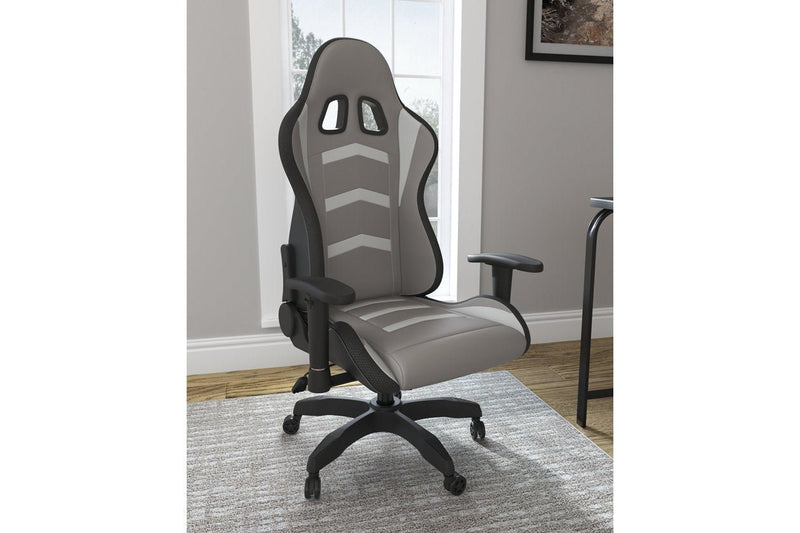 Lynxtyn White/Gray Home Office Desk Chair - Gate FurnitureGaming Chair