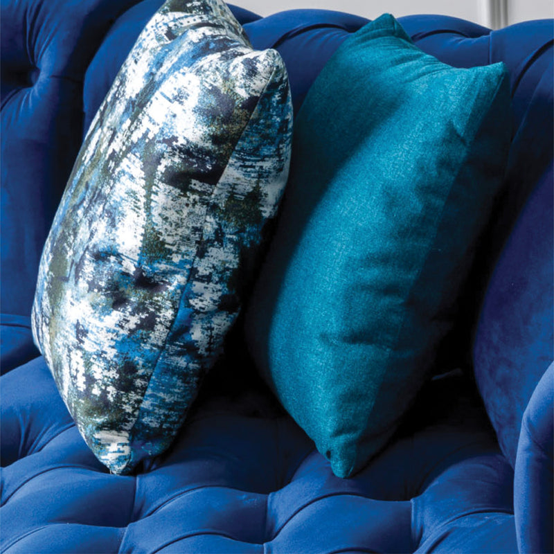 Lyon 110 in. W 2 - Piece Soft Touch Velvet Sectional Sofa with Chaise in Blue - Gate FurnitureSectional