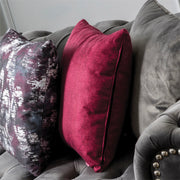 Lyon 110 in. W 2 - Piece Soft Touch Velvet Sectional Sofa with Chaise in Gray - Gate FurnitureSectional