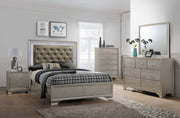 Lyssa Champagne LED Upholstered Panel Bedroom Set - Gate FurnitureBedroom Set