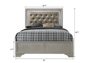Lyssa Champagne LED Upholstered Panel Bedroom Set - Gate FurnitureBedroom Set