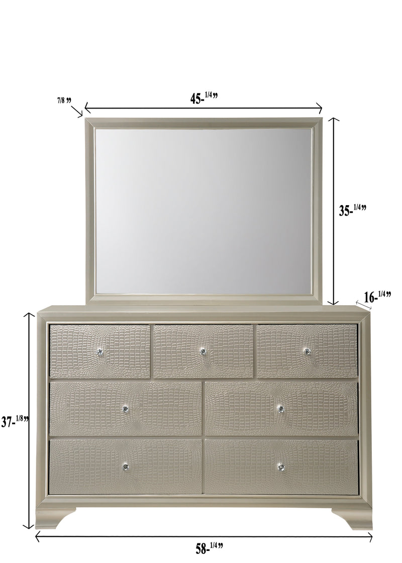 Lyssa Champagne LED Upholstered Panel Youth Bedroom Set - Gate FurnitureYouth Bedroom Set