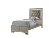 Lyssa Champagne LED Upholstered Panel Youth Bedroom Set - Gate FurnitureYouth Bedroom Set