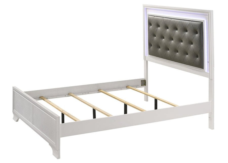 Lyssa Frost King LED Panel Bed - Gate FurnitureKing Bed