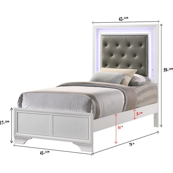Lyssa Frost LED Panel Youth Bedroom Set - Gate Furniture