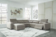 Mabron Gray Laf Power Recliner Sectional - Gate Furniture