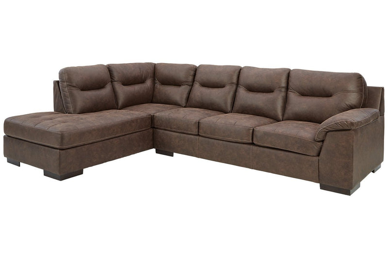 Maderla Walnut LAF Sectional - Gate FurnitureSectional