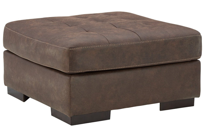 Maderla Walnut Oversized Accent Ottoman - Gate FurnitureOttoman