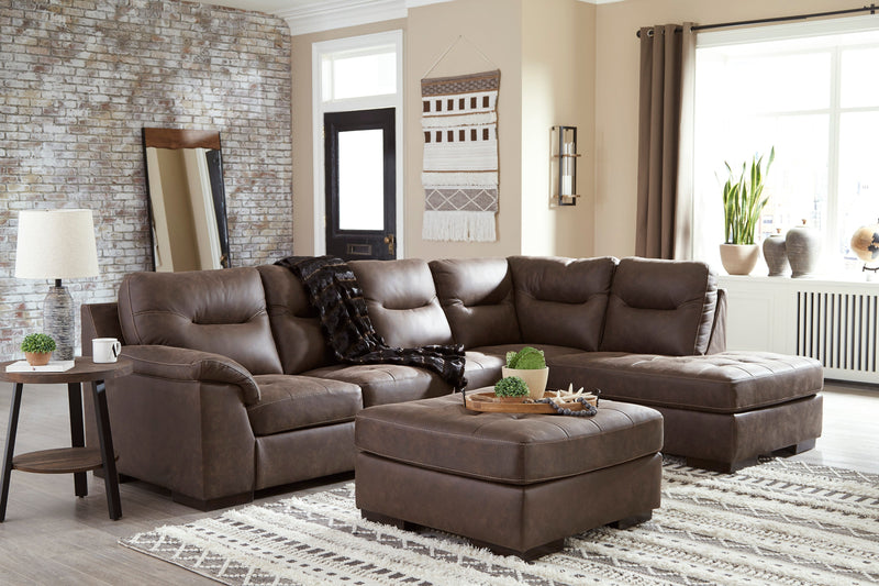 Maderla Walnut RAF Sectional - Gate FurnitureSectional