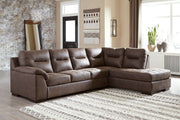 Maderla Walnut RAF Sectional - Gate FurnitureSectional