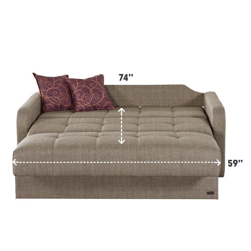 Madrid 69 in. Pull Out Sleeper Sofa in Brown - Gate FurnitureSleeper Sofa