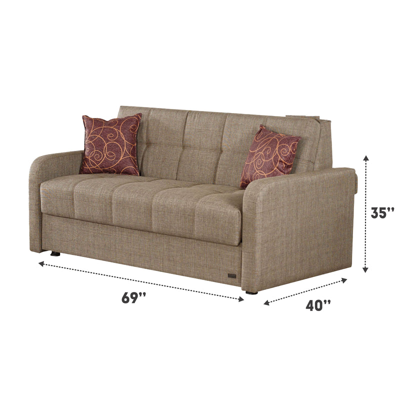 Madrid 69 in. Pull Out Sleeper Sofa in Brown - Gate FurnitureSleeper Sofa