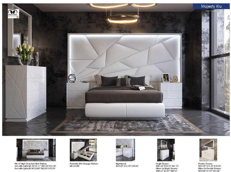 Majesty Bed W/Light Queen - Gate FurnitureQueen Bed