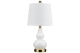 Makana White/Brass Table Lamp - L431504 - Gate Furniture