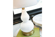Makana White/Brass Table Lamp - L431504 - Gate Furniture