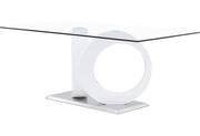 Malone White Glass Top Table & PU Chair Dining Set - Gate FurnitureDining Room Set