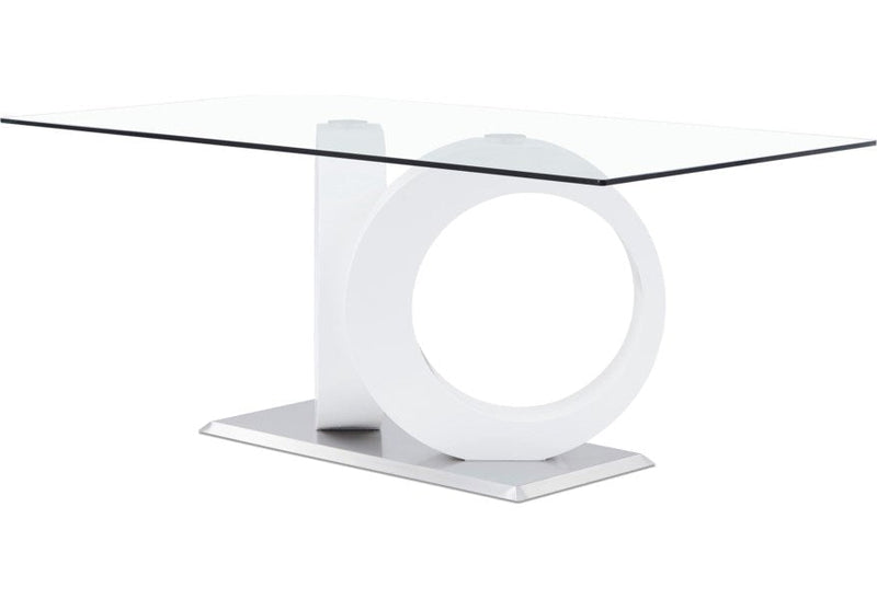 Malone White Glass Top Table & PU Chair Dining Set - Gate FurnitureDining Room Set