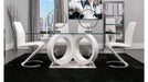 Malone White Glass Top Table &  PU Chair Dining Set - Gate Furniture