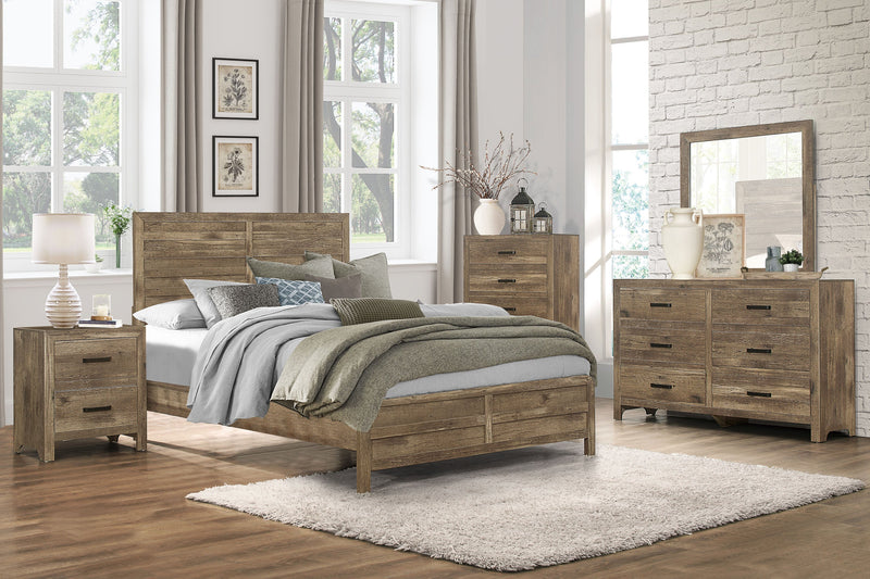 Mandan Weathered Pine Panel Bedroom Set - Gate FurnitureBedroom Set