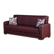 Manhattan 89 in. Convertible Sleeper Sofa in Burgundy with Storage - Gate FurnitureSleeper Sofa