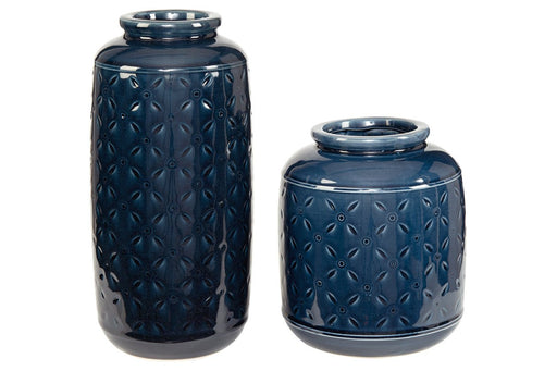 Marenda Navy Blue Vase (Set of 2) - A2000130 - Gate Furniture